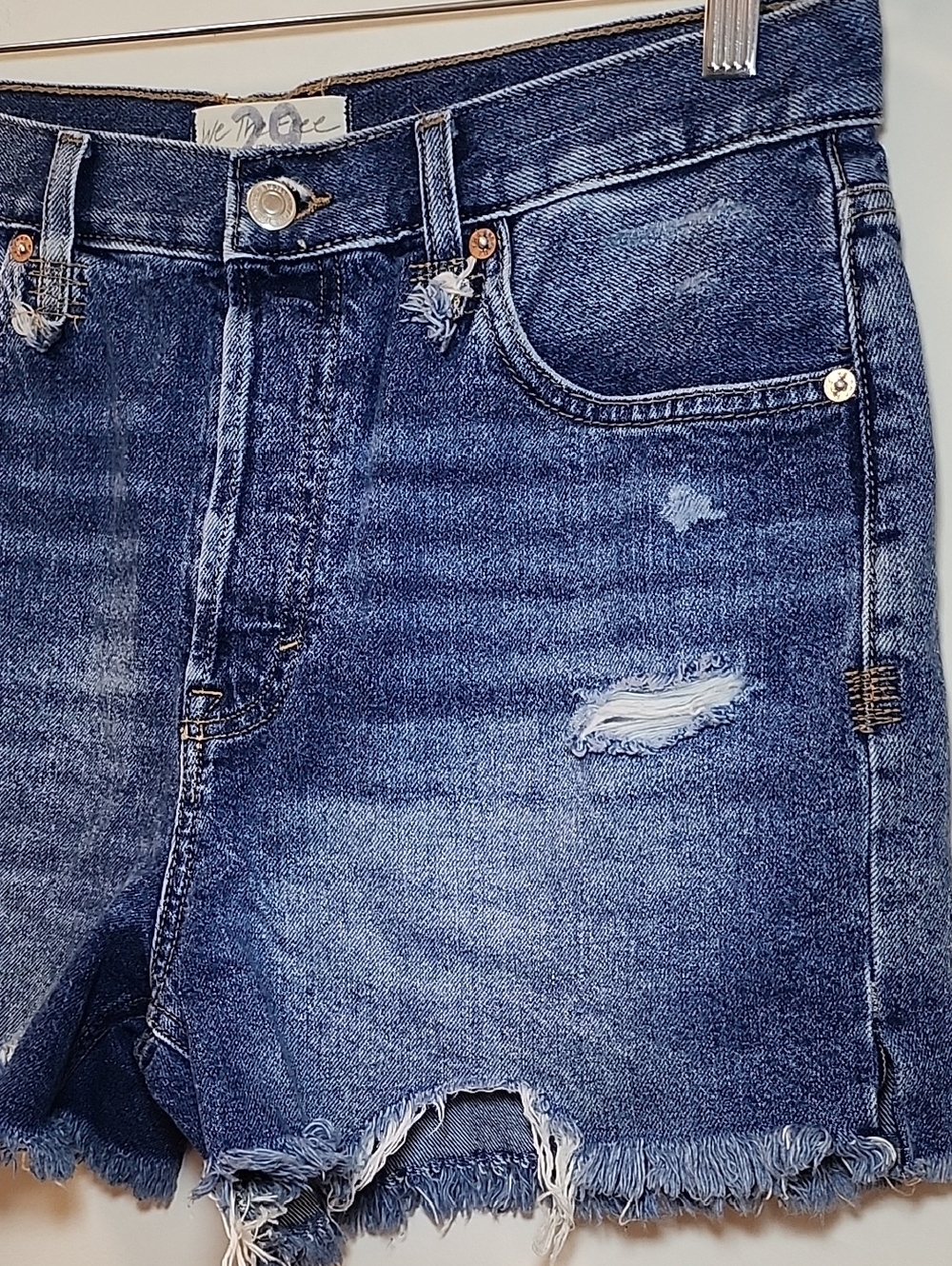 Free People Makai Cutoff Denim Shorts High-Rise Distressed Denim Shorts Blue 29 - Picture 7 of 16